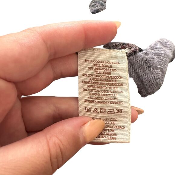 FREE PEOPLE Floral Cropped Sleeveless Linen Top Purple Small - Picture 4 of 4